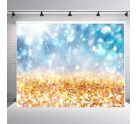 sourcing map Sequin Backdrop 125cm x 180cm, Glitter Gold-Blue Spot Backdrop Light Spots Background Wedding Photography Banner for Birthday/Bridal Shower/Decoration/Photoshoot/Photo Studio Props