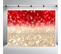 sourcing map Sequin Backdrop 250cm x 180cm, Glitter Gold-Red Spot Backdrop Light Spots Background Wedding Photography Banner for Birthday/Bridal Shower/Decoration/Photoshoot/Photo Studio Props