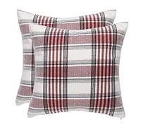 sourcing map Set of 2 Buffalo Check Plaid Throw Pillow Covers Farmhouse Decorative Square Pillow Covers for Sofa Couch Red