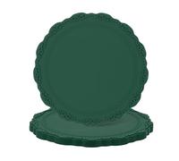 sourcing map Set of 4 Round Silicone Coaster, 4" Placemats Table Mats, Place Mats Trivet for Dining Table Heat Resistant Waterproof Oil Proof Table and Counter Top Kitchen, Dark Green (Flower)
