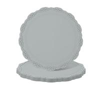 sourcing map Set of 4 Round Silicone Coaster, 4" Placemats Table Mats, Place Mats Trivet for Dining Table Heat Resistant Waterproof Oil Proof Table and Counter Top Kitchen, Gray (Flower)
