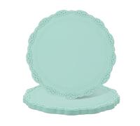 sourcing map Set of 4 Round Silicone Coaster, 4" Placemats Table Mats, Place Mats Trivet for Dining Table Heat Resistant Waterproof Oil Proof Table and Counter Top Kitchen, Light Blue (Flower)