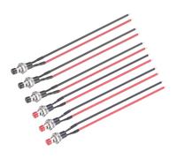 sourcing map Set of 6 1A 250V AC 7mm Mini Momentary Push Button Switch SPST PBS-110 NO Black/Red Switch Button with Pre-Soldered Wires for Electronic Devices Household Appliances
