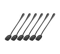 sourcing map Set of 6 Stainless Steel Ice Cream Spoons, 7.5-Inch Yogurt Spoons Dessert Spoons Shovel Cake Spoons for Home, Kitchen, Restaurant, Drak Grey