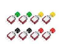 sourcing map Set of 8 2A/5A 250/120V AC 7mm Mini Momentary Push Button Switch SPST NO+NC Switch Button with Soldering Foot for Electronic Devices
