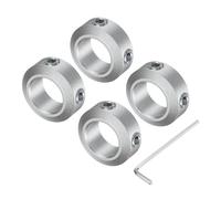 sourcing map Set Screw Shaft Collar for 12mm Shaft, 4pcs Clamping Collars 20mm OD, 8mm Thickness, Aluminum Alloy Clamp-On Collar with M5 Set Screws and a Wrench