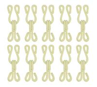 sourcing map Sewing Hooks and Eye, 12pcs - Polyester Covered Sewing Hooks and Eyes Closure for Clothing, Bra, Skirt, Sewing DIY Craft(Beige, 23mm Length)