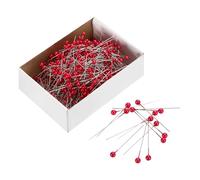 sourcing map Sewing Pins 800pcs Round Pearl Head Dressmaking Corsage Pins Straight Pins for Wedding Sewing Decoration DIY Craft, Red