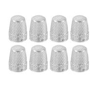 sourcing map Sewing Thimble Finger Protector, 8 Pcs Metal Finger Shield Ring for Hand Sewing, Craft Accessories DIY Sewing Tools, Silver