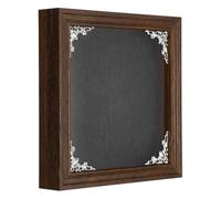 sourcing map Shadow Box Frame, 20 x 20 cm Wooden Display Case with Clear Glass Cover Shadow Box Picture Frame Display Case for Photo Memorabilia Ticket Dried Flower Art Craft Brown