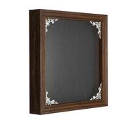 sourcing map Shadow Box Frame, 22 x 22 cm Wooden Display Case with Clear Glass Cover Shadow Box Picture Frame Display Case for Photo Memorabilia Ticket Dried Flower Art Craft Brown