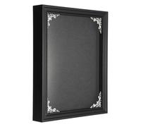 sourcing map Shadow Box Frame, 27 x 22 cm Wooden Display Case with Clear Glass Cover Shadow Box Picture Frame Display Case for Photo Memorabilia Ticket Dried Flower Art Craft Black