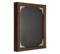 sourcing map Shadow Box Frame, 27 x 22 cm Wooden Display Case with Clear Glass Cover Shadow Box Picture Frame Display Case for Photo Memorabilia Ticket Dried Flower Art Craft Brown
