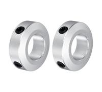 sourcing map Shaft Collar 0.67 Inch Bore Aluminum Set Screw Style Clamping Collars Silver 2 Pcs