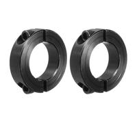 sourcing map Shaft Collar 1 1/8" Bore Double Split Carbon Steel Clamping Collar Shaft Collars with Set Screw Black 2 Pack