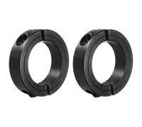 sourcing map Shaft Collar 1 7/8" Bore Double Split Carbon Steel Clamping Collar Shaft Collars with Set Screw Black 2 Pack