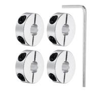 sourcing map Shaft Collar 10mm/ 0.4 Inch Bore Double Split Aluminum Clamping Collar Shaft Collars with Hexagon Wrench 4 Pcs