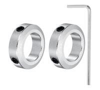 sourcing map Shaft Collar 22mm/ 7/8 Inch Bore Aluminum Set Screw Style Clamping Collars Hexagon Wrench Silver 2Pcs