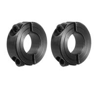 sourcing map Shaft Collar 3/4" Bore Double Split Carbon Steel Clamping Collar Shaft Collars with Set Screw Black 2 Pack