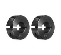 sourcing map Shaft Collar 3/8" Bore Single Split Carbon Steel Clamping Collar Shaft Collars with Set Screw Black 2 Pack