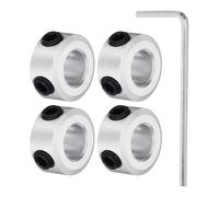 sourcing map Shaft Collar 6mm/ 1/4 Inch Bore Aluminum Set Screw Style Clamping Collars Hexagon Wrench Silver 4Pcs