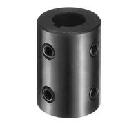 sourcing map Shaft Coupling, 1/2" Bore 1" OD 1-1/2" Length Black Oxide Plated ASTM1045 Steel Rigid Coupling for 3D Printers Motor Wheel(4 Set Screws)