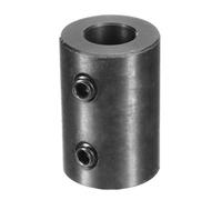 sourcing map Shaft Coupling 1/2" Bore, 1" OD, 1-1/2" Length, Black Oxide Plated Steel Rigid Coupling, Motor Wheel Coupler, (2 Set Screws)
