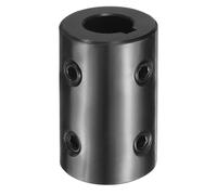 sourcing map Shaft Coupling, 5/8" Bore 1-1/4" OD 2" Length Black Oxide Plated ASTM1045 Steel Rigid Coupling for 3D Printers Motor Wheel(4 Set Screws)