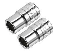 sourcing map Shallow Socket 1/2 in Drive 13mm 6-Point Metric 2 Pcs | Cr-V