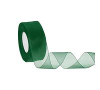 sourcing map Sheer Organza Ribbon 1-1/2" x 50 Yards / 40mm x 45m Chiffon Sheer Ribbons for Gift Wrapping Wedding Party Decoration Flower Bouquet Crafts Christmas, Dark Green
