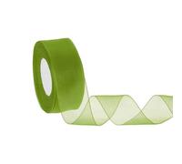 sourcing map Sheer Organza Ribbon 1-1/2" x 50 Yards / 40mm x 45m Chiffon Sheer Ribbons for Gift Wrapping Wedding Party Decoration Flower Bouquet Crafts Christmas, Olive