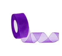 sourcing map Sheer Organza Ribbon 1-1/2" x 50 Yards / 40mm x 45m Chiffon Sheer Ribbons for Gift Wrapping Wedding Party Decoration Flower Bouquet Crafts Christmas, Dark Purple
