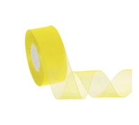 sourcing map Sheer Organza Ribbon 1-1/2" x 50 Yards / 40mm x 45m Chiffon Sheer Ribbons for Gift Wrapping Wedding Party Decoration Flower Bouquet Crafts Christmas, Yellow