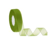 sourcing map Sheer Organza Ribbon 1" x 50 Yards / 25mm x 45m Chiffon Sheer Ribbons for Gift Wrapping Wedding Party Decoration Flower Bouquet Crafts Christmas, Olive