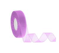 sourcing map Sheer Organza Ribbon 1" x 50 Yards / 25mm x 45m Chiffon Sheer Ribbons for Gift Wrapping Wedding Party Decoration Flower Bouquet Crafts Christmas, Light Purple