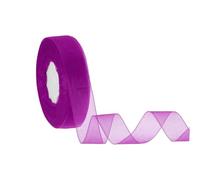 sourcing map Sheer Organza Ribbon 1" x 50 Yards / 25mm x 45m Chiffon Sheer Ribbons for Gift Wrapping Wedding Party Decoration Flower Bouquet Crafts Christmas, Rose Purple