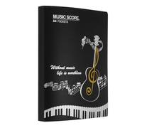 sourcing map Sheet Music Folder 40 Sleeves Display 80 Pages Spiral Binder Organizer, Letter Size 8.5 x 11 Paper A4 Documents Storage Holder Bag for Concert Choirs (Black Sheet Music)