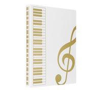 sourcing map Sheet Music Folder 80 Sleeves Display 160 Pages Spiral Binder Organizer, Letter Size 8.5 x 11 Paper A4 Documents Storage Holder Bag for Concert Choirs (White)