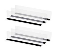 sourcing map Shelf Dividers Plastic Closet Shelf Organizer Divider with Magnetic, 11"x2.4" Separator Clapboard for Supermarket Storage Kitchen Office (Clear, 6 Pcs)