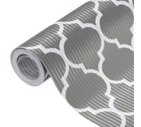 sourcing map Shelf Liners for Kitchen Cabinets, 11.8 Inch x 4.9 FT Non-Slip Non Adhesive Cabinet Liner, EVA Drawer Liner Durable Washable Waterproof for Desks Cupboard Drawers, Leaf Grey