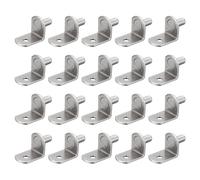 sourcing map Shelf Support Pegs, 25pcs 5mm(1/5") L-Shaped Support Bracket Pegs Shelf Pin with Hole for Furniture Cabinet Closet Shelves Supplies, Silver Tone