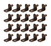 sourcing map Shelf Support Pegs, 25pcs 6mm(1/4") L-Shaped Support Bracket Pegs Shelf Pin with Hole for Furniture Cabinet Closet Shelves Supplies, Copper Tone