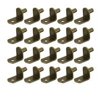sourcing map Shelf Support Pegs, 25pcs 6mm(1/4") L-Shaped Support Bracket Pegs Shelf Pin with Hole for Furniture Cabinet Closet Shelves Supplies, Bronze Tone