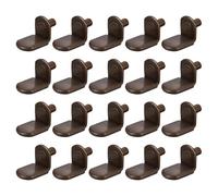 sourcing map Shelf Support Pegs, 25pcs 6mm(1/4") L-Shaped Support Bracket Pegs Shelf Pin with Rubber Sleeve for Furniture Shelves Supplies, Copper Tone