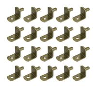 sourcing map Shelf Support Pegs, 40pcs 5mm(1/5") L-Shaped Support Bracket Pegs Shelf Pin with Hole for Furniture Cabinet Closet Shelves Supplies, Bronze Tone