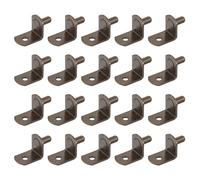 sourcing map Shelf Support Pegs, 40pcs 5mm(1/5") L-Shaped Support Bracket Pegs Shelf Pin with Hole for Furniture Cabinet Closet Shelves Supplies, Copper Tone