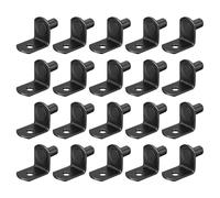 sourcing map Shelf Support Pegs, 60pcs 6mm(1/4") L-Shaped Support Bracket Pegs Shelf Pin with Hole for Furniture Cabinet Closet Shelves Supplies, Black