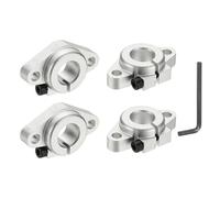 sourcing map SHF13 Aluminum Linear Rod Rail Shaft Support, 13 mm ID Linear Rail Mounting Bracket Motion Rod Clamping Guide Support for 3D Printer, Pack of 4