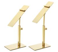 sourcing map Shoe Display Stand 2 Pack Adjustable Height Shoe Risers Metal Countertop Shoe Rack Holder Home Store Supplies - Gold