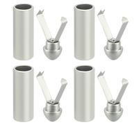 sourcing map Shoe Lace Tips, 4Pcs Shoelace Head, Metal Shoelace Tips Cord End Replacement for Shoestring (Gray)